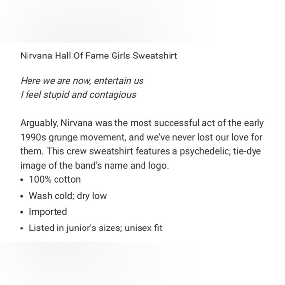 Nirvana Hall of Fame Black Graphic Sweatshirt with Pastel Graphic. - Picture 6 of 6